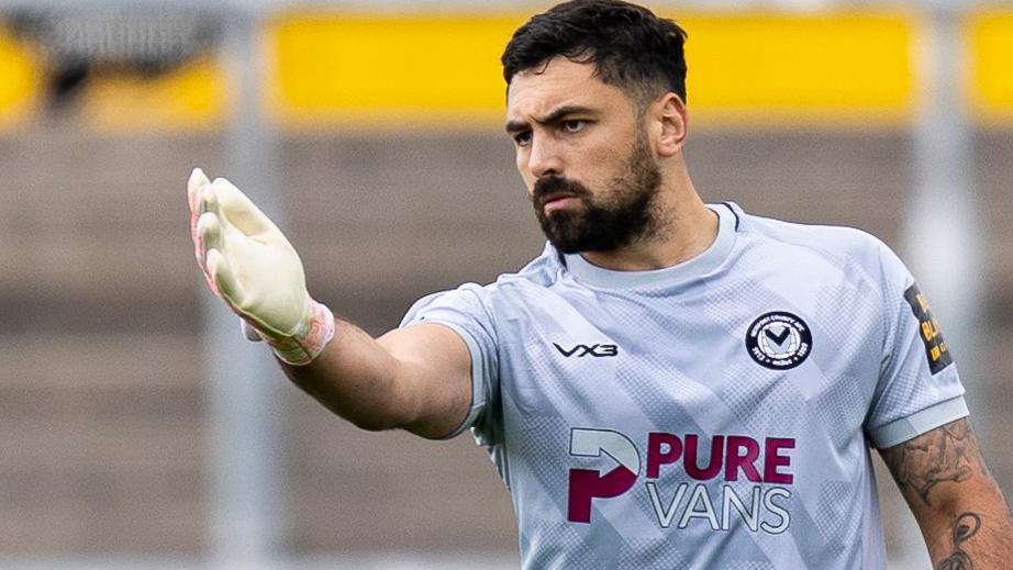 Newport County goalkeeper Nick Townsend in action