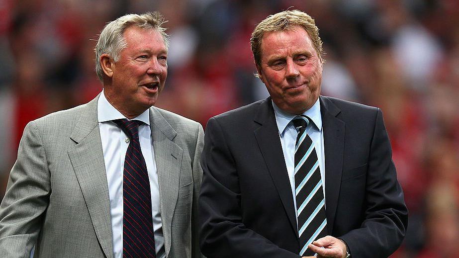 Sir Alex Ferguson and Harry Redknapp in discussion before a match between Manchester United and Tottenham in 2011