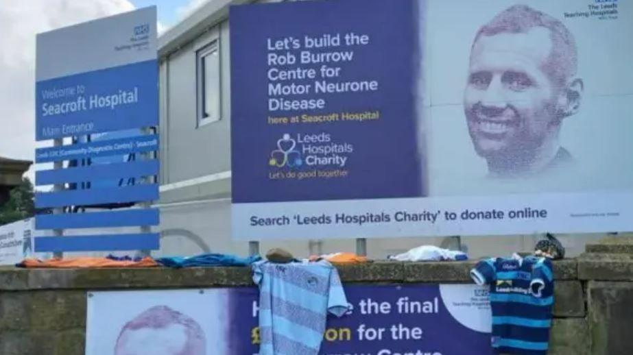 Sign outside the Rob Burrow Centre for Motor Neurone Disease in Leeds, which is expected open in 2025.
