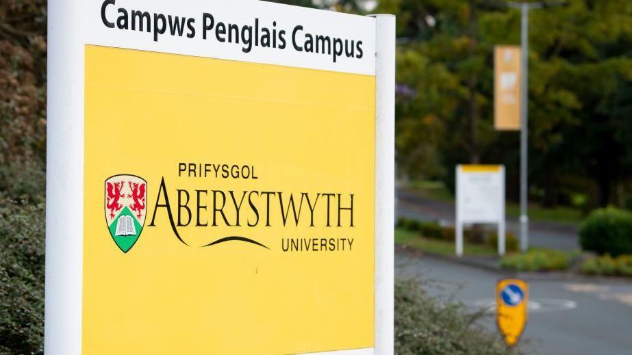 Aberystwyth University sign