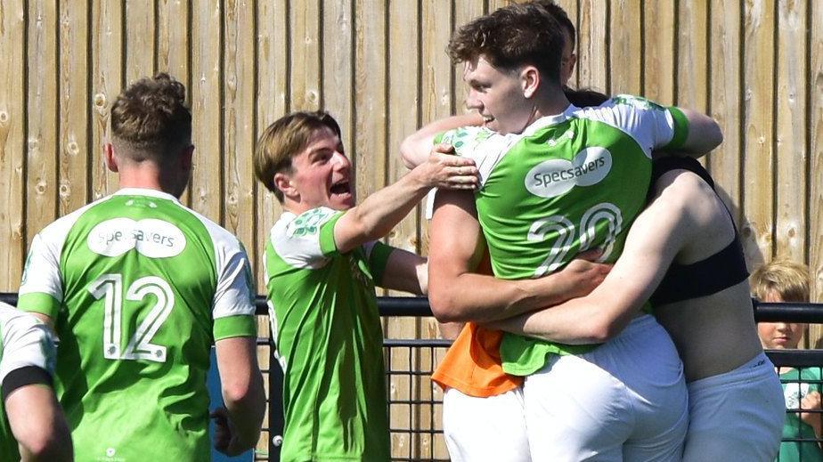 Guernsey FC celebrate a goal