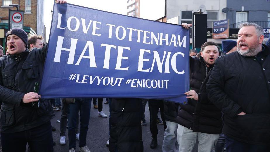 Tottenham fans protest