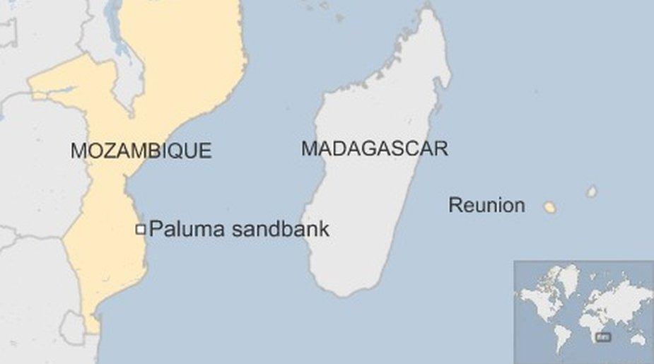 Map showing Mozambique