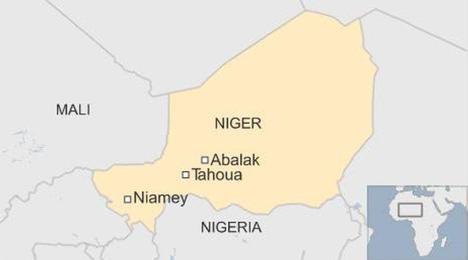 Map of Niger showing Abalak