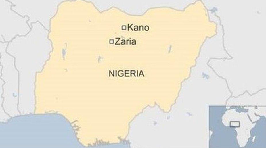 Map showing Kano and Zaria