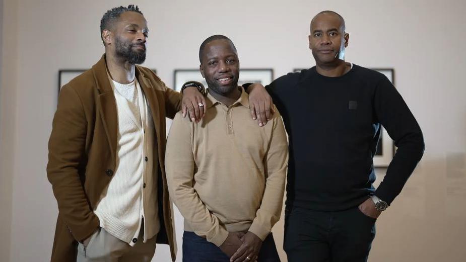 From left: Mark De-Lisser, Edmund Rudder and Marcellous Copeland in their 50s. They recreate the photo of them in 1989.