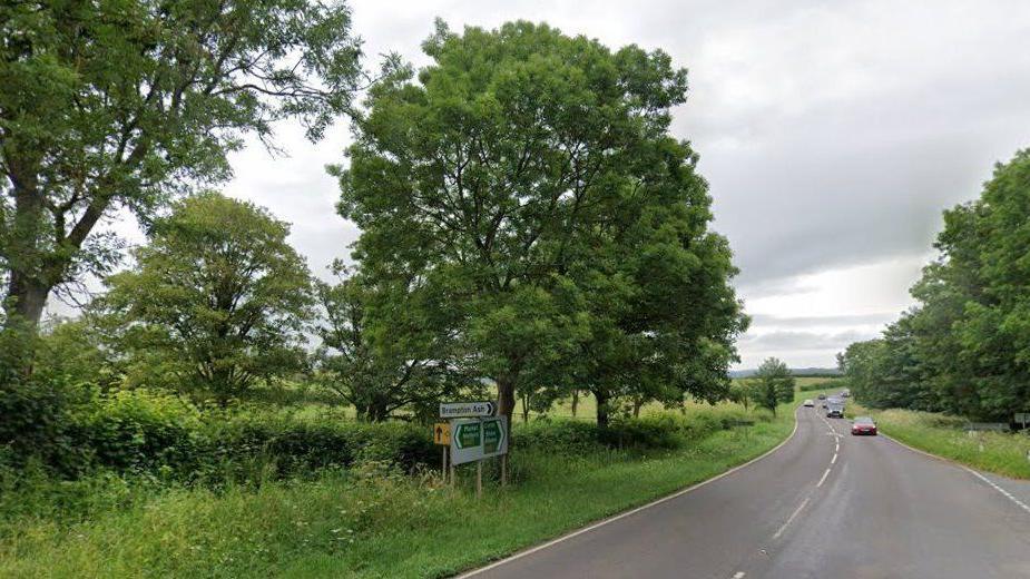 A427 near Brampton Ash in Northamptonshire