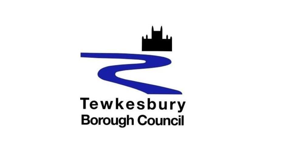 Tewkesbury Borough Council logo, showing Tewkesbury Abbey and the River Severn