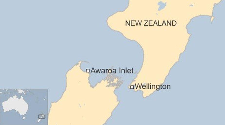 Map showing Awaroa Inlet