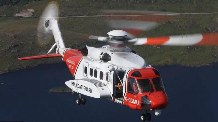 HM Coastguard helicopter in flight