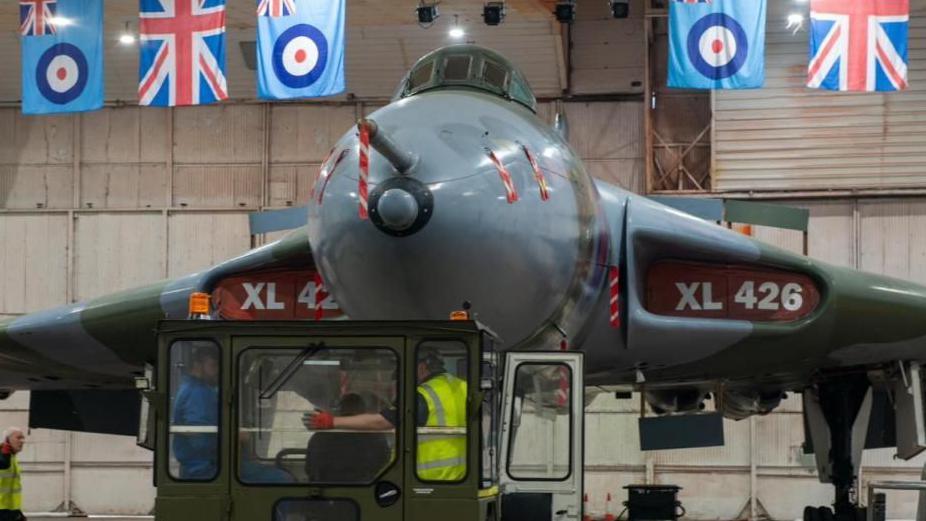 Ex-service Vulcan bomber plane 