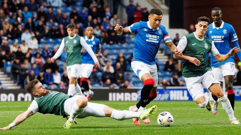 Rangers and Hibernian's last meeting at Ibrox