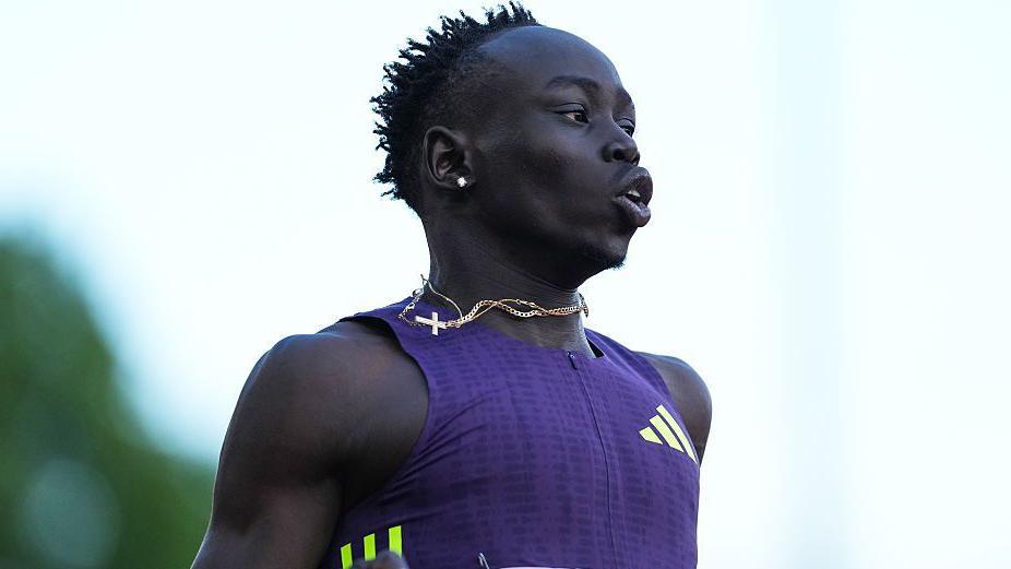 Gout Gout in action at the Diamond League