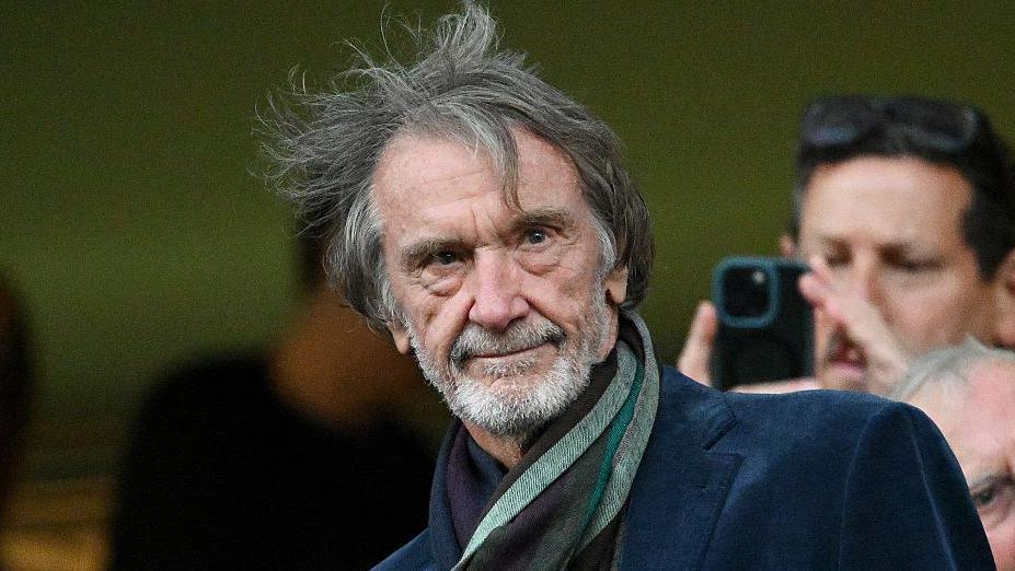 A picture of Jim Ratcliffe staring straight ahead before Manchester United's game against Chelsea at Stamford Bridge last season.