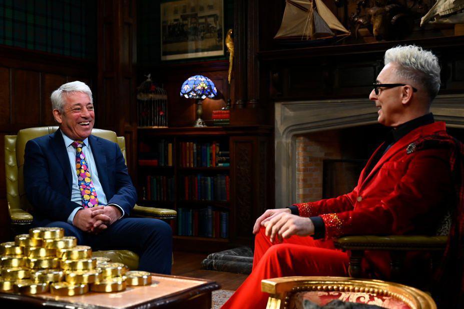 John Bercow and Alan Cumming facing each other and sitting down 