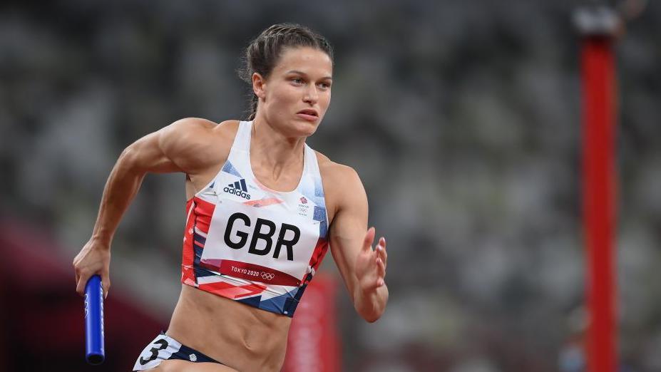 Zoey Clark running at the 2020 Olympics