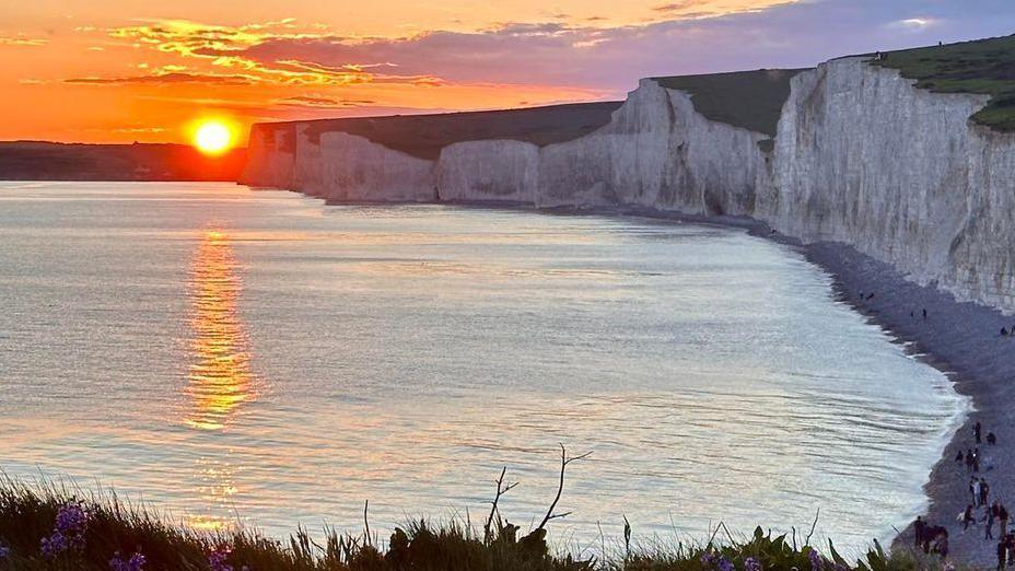 Sunset over the Seven Sisters Cliffs