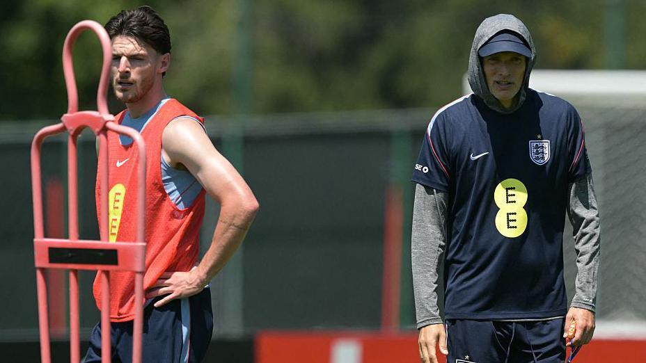 Thomas Tuchel was wearing the sun protection top as he led England in their latest training session.