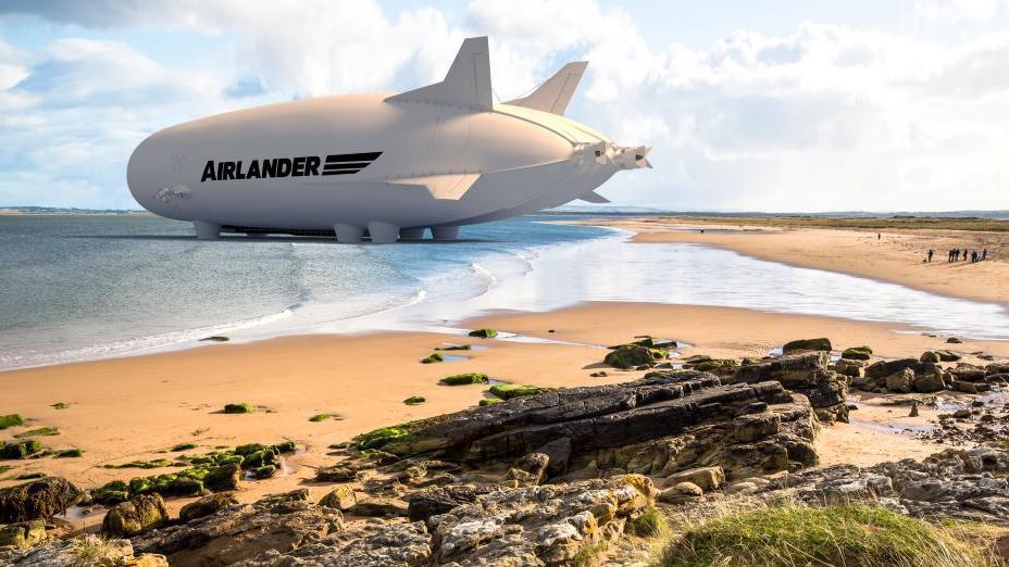 Concept art of an Airlander 10 aircraft