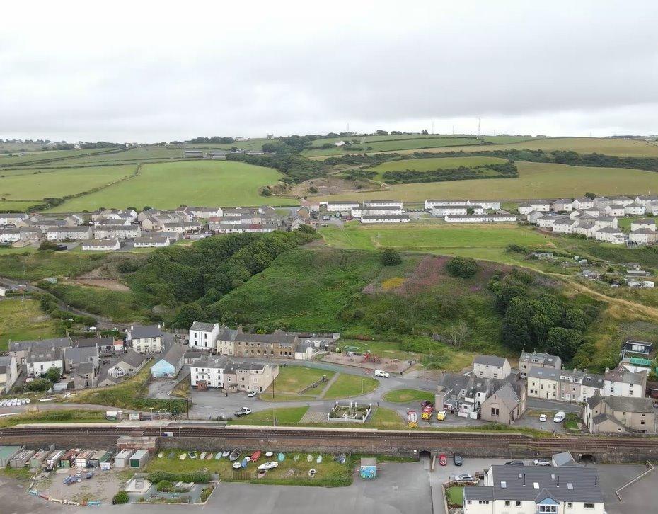 Drone shot of the landslip