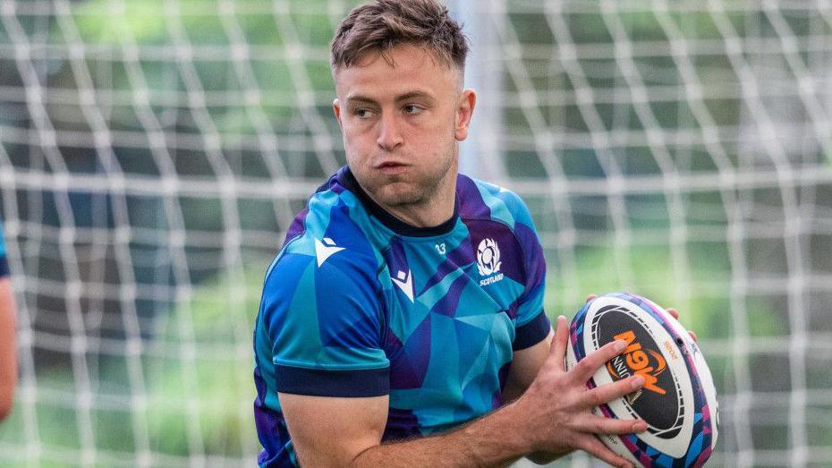 Fergus Burke training with Scotland earlier this month