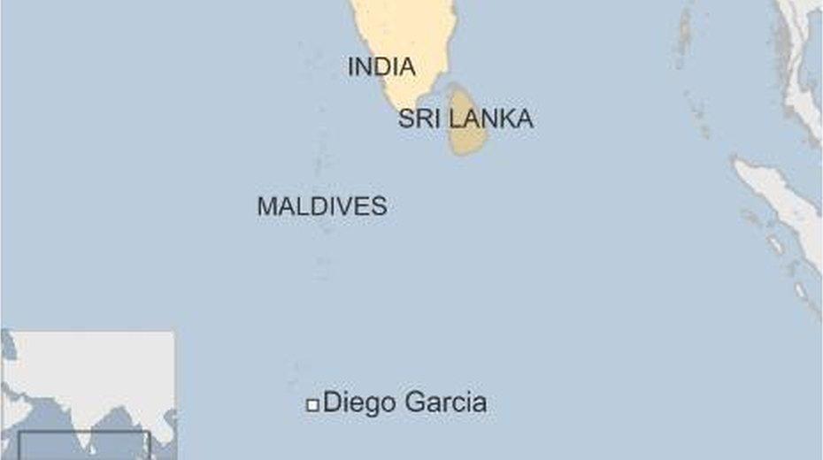 BBC map showing the Maldives, Diego Garcia, India and Sri Lanka