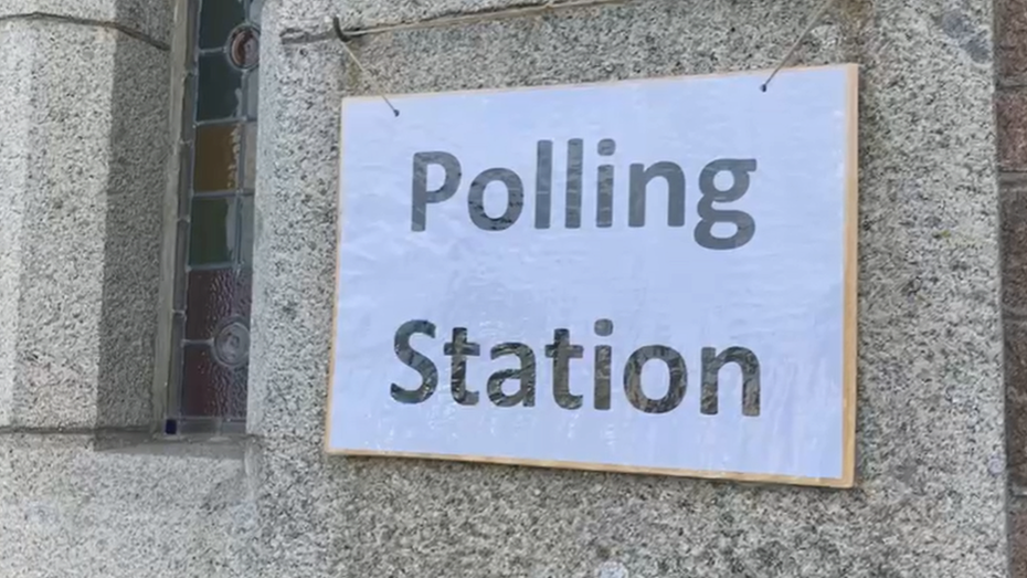 Polling station sign