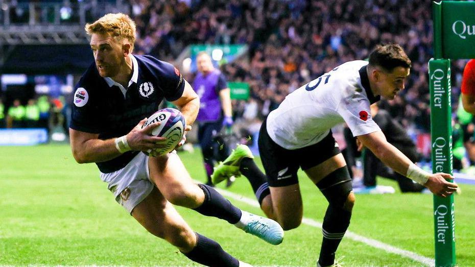 Kyle Steyn scored Scotland's second try at Murrayfield