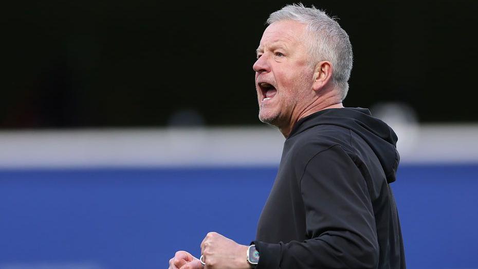 Sheffield United manager Chris Wilder celebrates a win earlier in the season