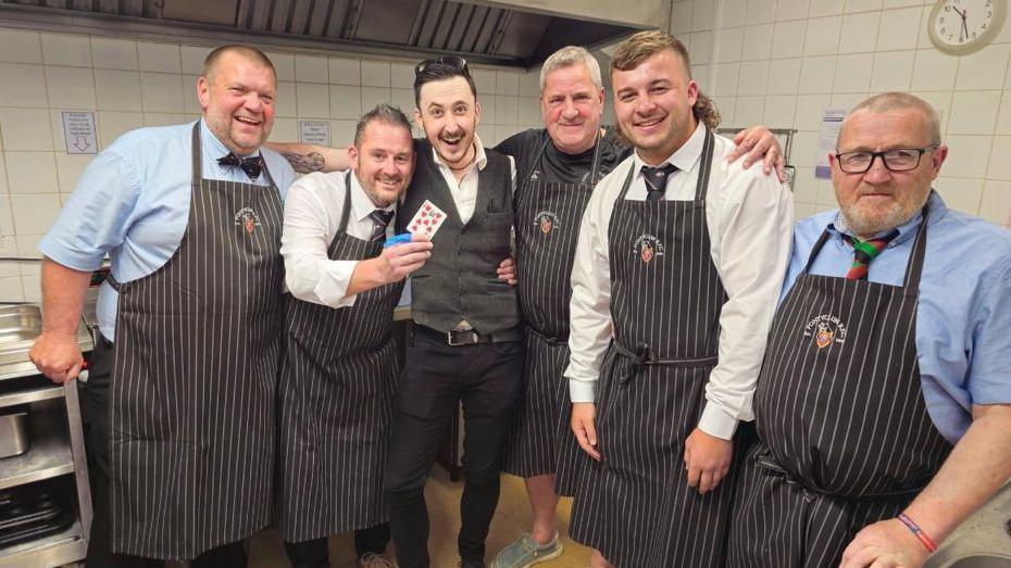 Harri Deaves helped cooked a meal at Pontyclun RFC after caterers pulled out
