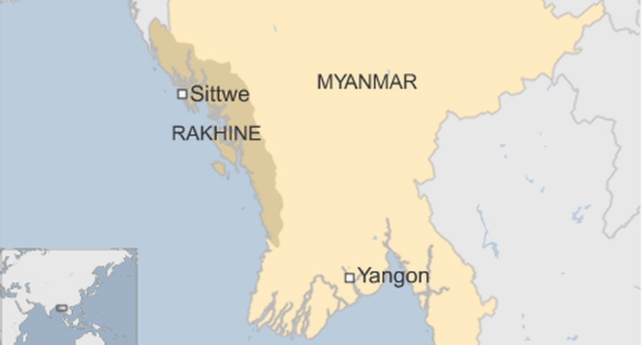 A map of Rakhine