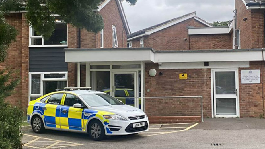 A police car parked outside East Villas  unit in Ipswich