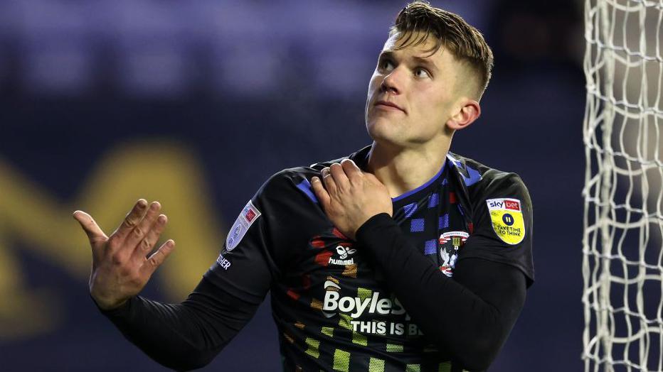 Viktor Gyokeres celebrates a Coventry goal in 2023 