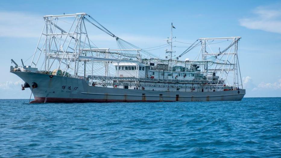 A Chinese trawler off the coast of Tanzania