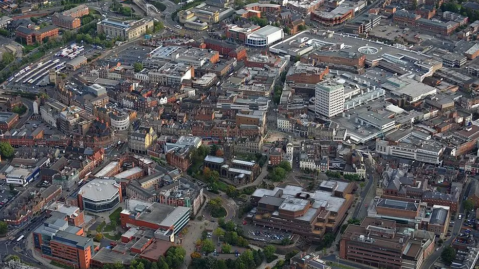 Aerial view of Wolverhampton