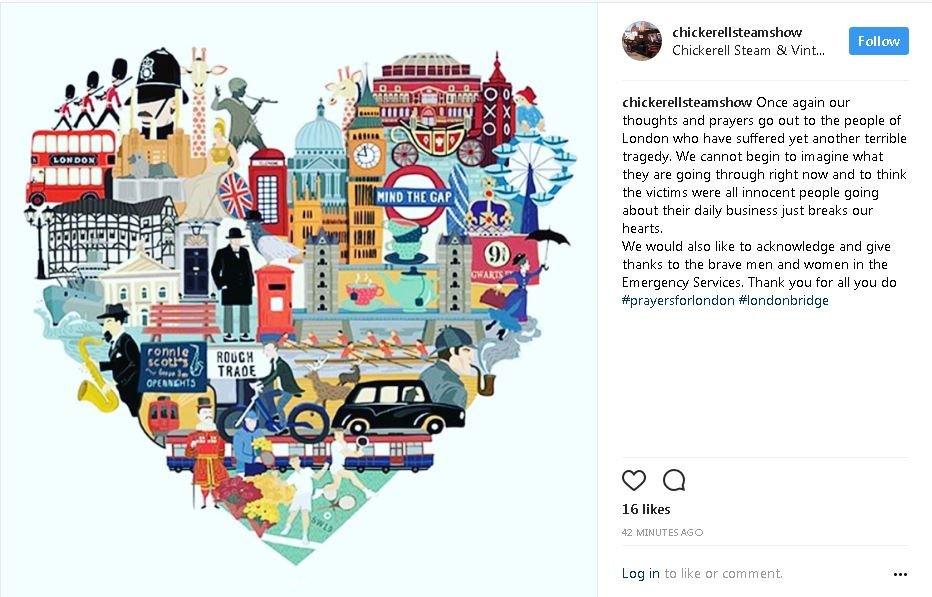 Heart shaped illustartion of London landmarks