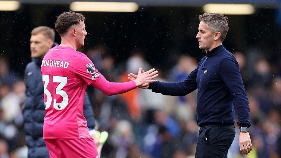 Nathan Broadhead and Kieran McKenna for Ipswich