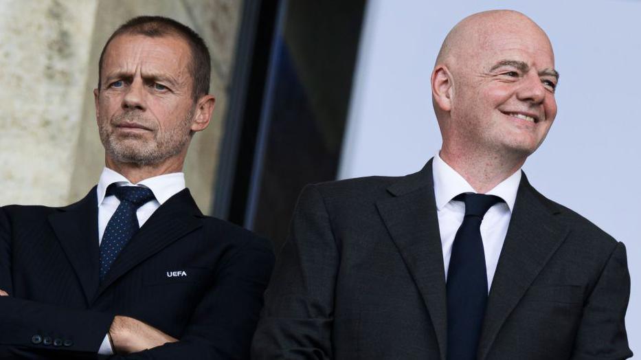 Uefa president Aleksander Ceferin and Fifa president Gianni Infantino