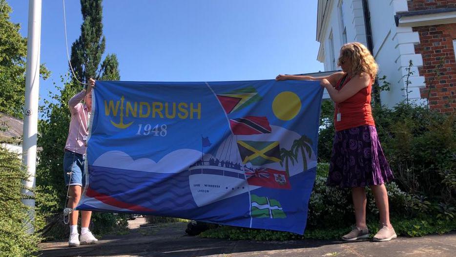 Flag-raising ceremony in Exeter