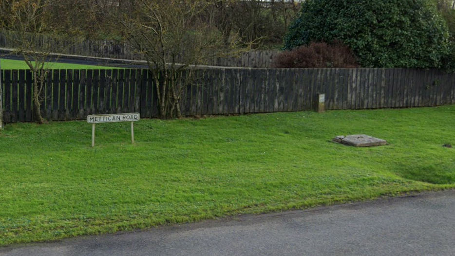 A sign showing the Mettican Road in Garvagh