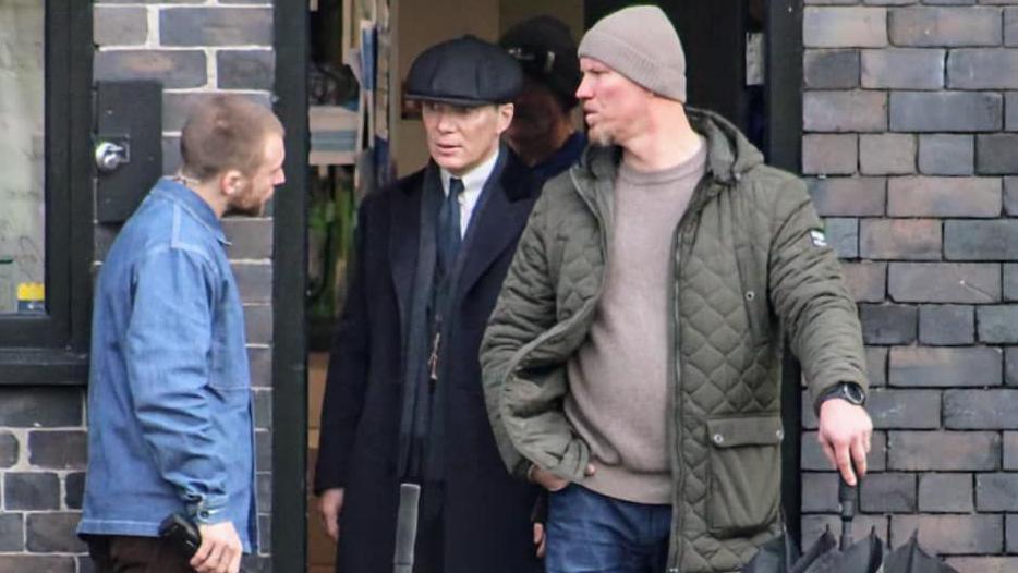 Cillian Murphy on set for Peaky Blinders in Wrexham