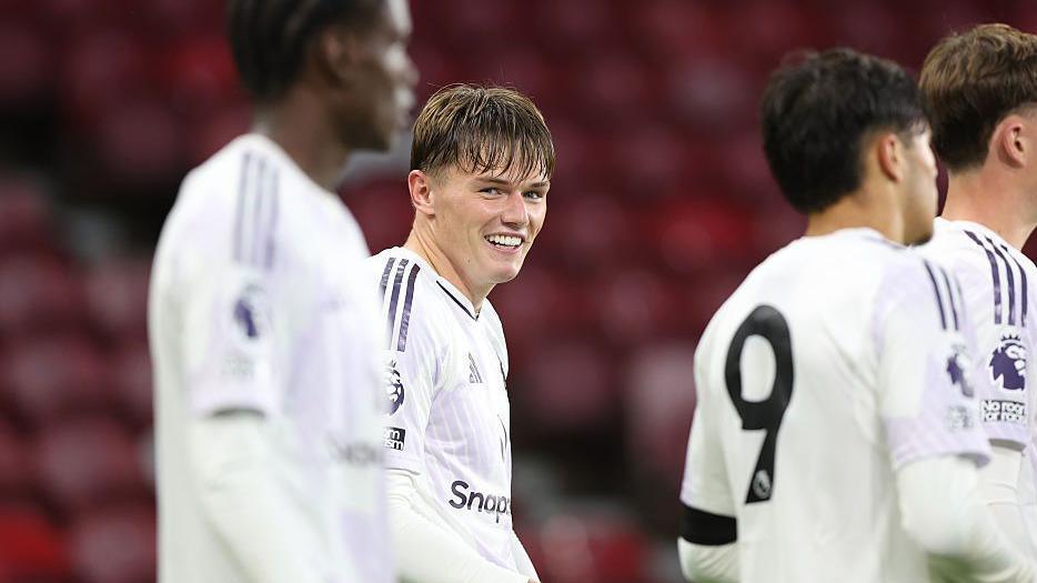 Ethan Ennis playing for Manchester United