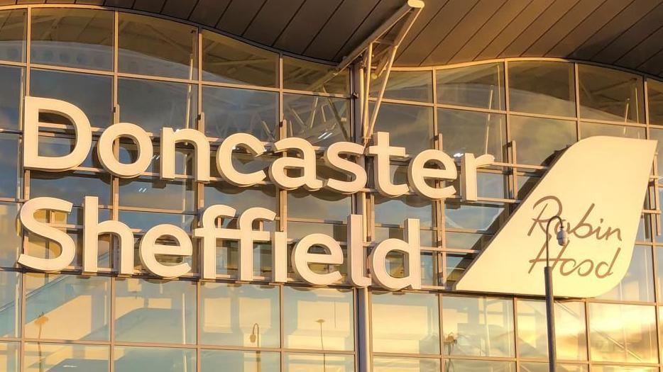 The sign outside Doncaster Sheffield Airport