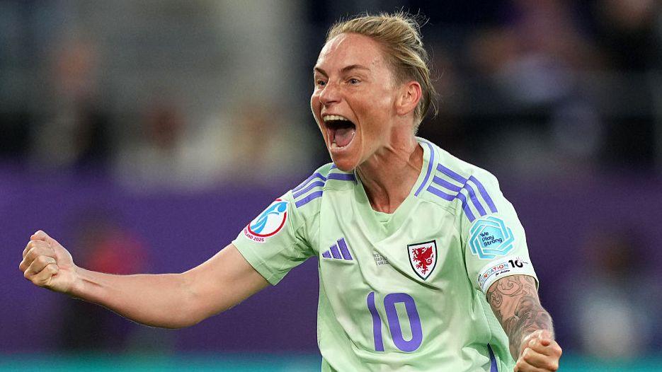 Wales' Jess Fishlock celebrates