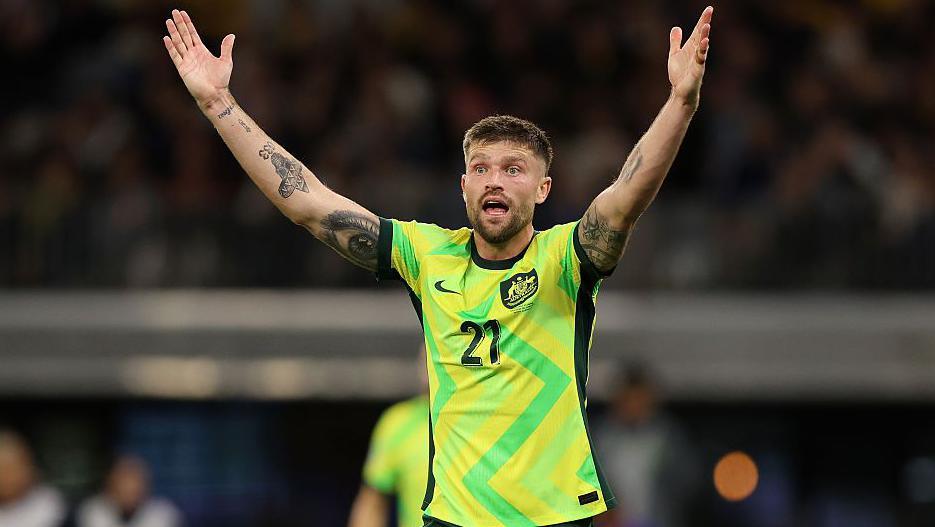 Cameron Burgess in action for Australia this month
