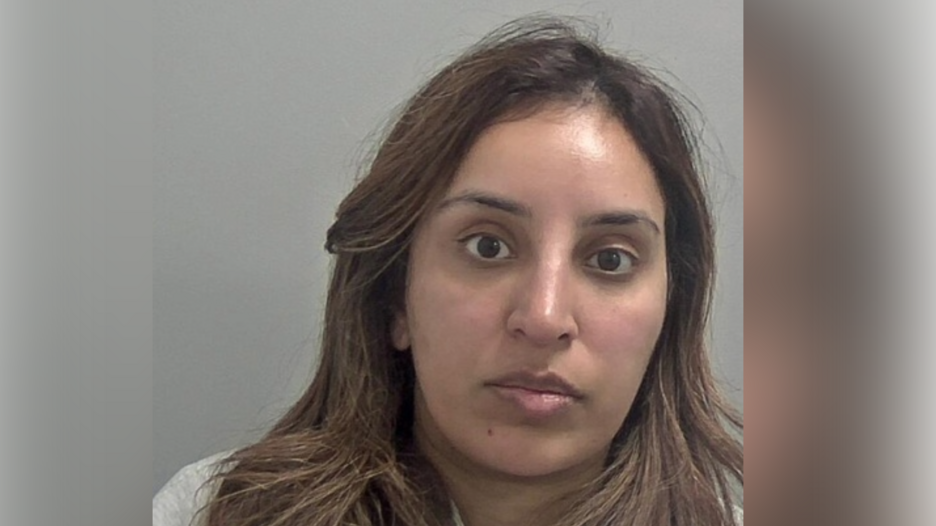 Mugshot of Ariana Rose wearing a grey top. She has long brown hair and is looking at the camera