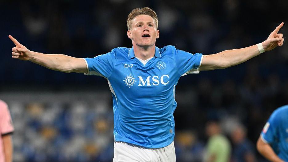 Scott McTominay celebrates scoring for Napoli