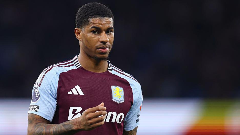 Aston Villa forward Marcus Rashford