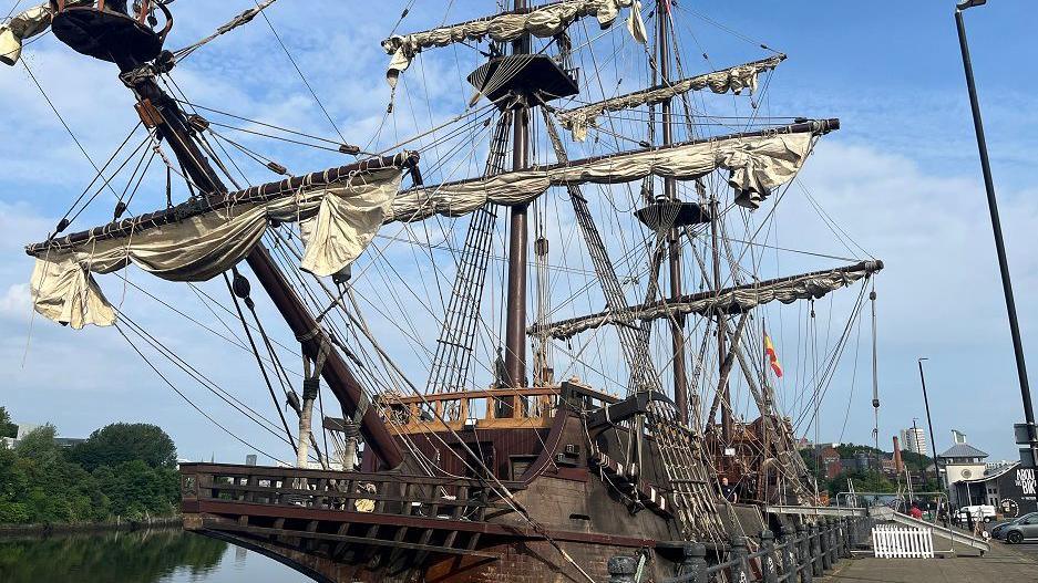 Galeon Andalucia moored on Newcastle Quayside