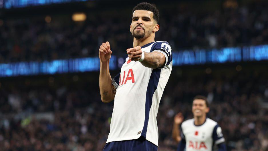 Dominic Solanke celebrates a goal